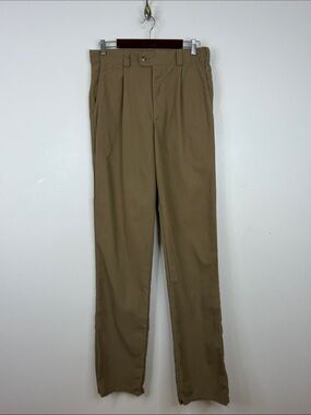 Tilley Different Drummer Pants Mens 32 x 37 Khaki Brown Straight Leg Pleated